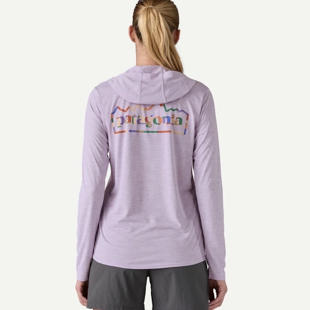 Patagonia Capilene Cool Daily Graphic Hoodie Purple Womens Medium 2025 Sun Hoody